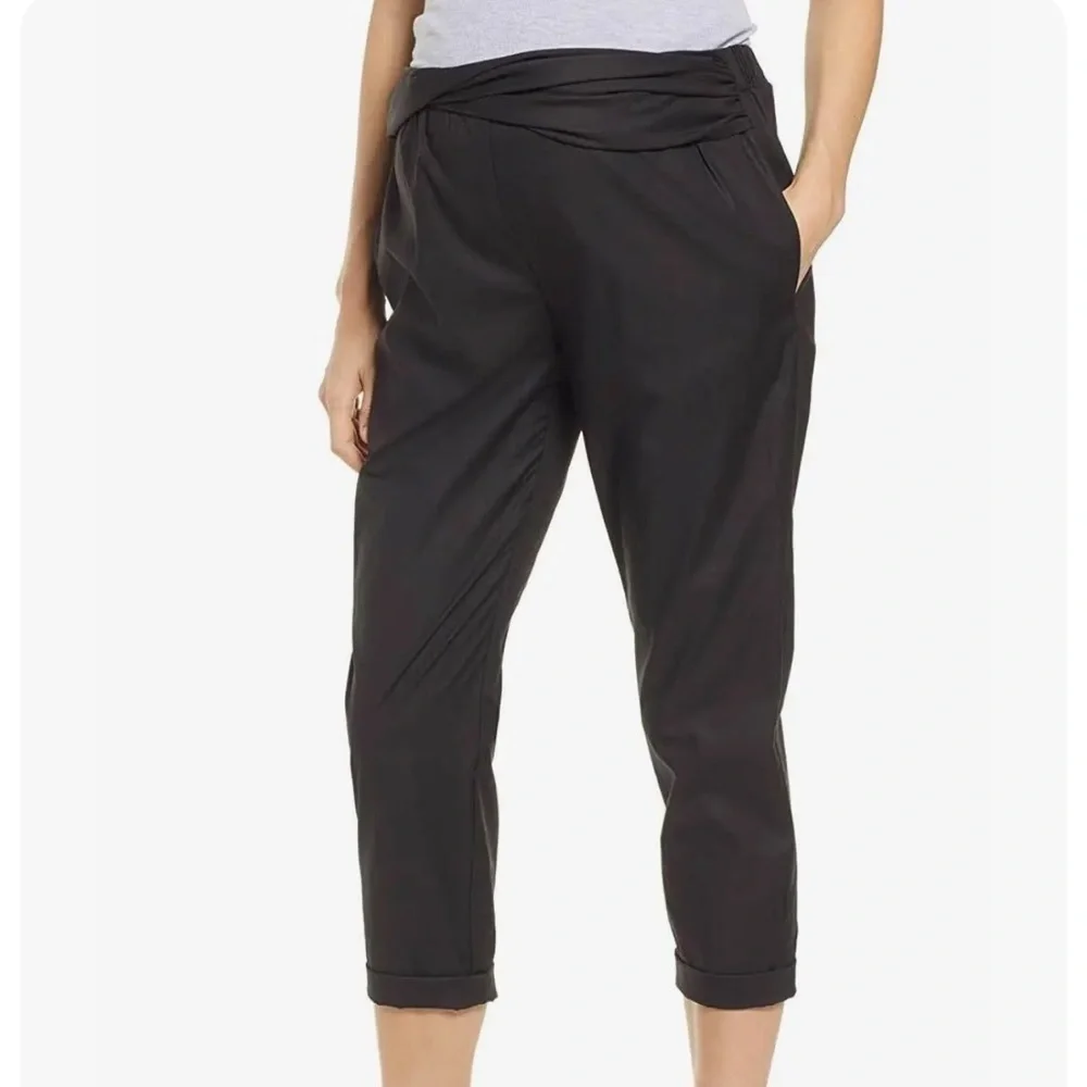 Hatch Black Straight Leg Maternity Pants Size 3/10-12/L - Picture 1 of 11